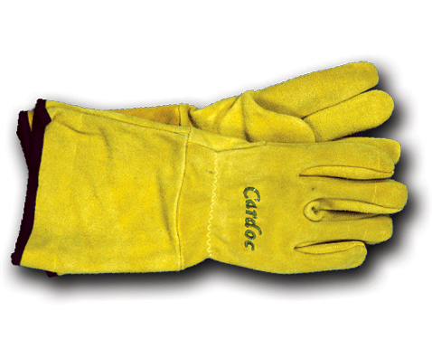 Cardoc Beige Leather Gauntlet Gloves