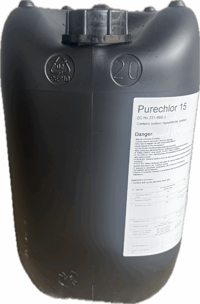 20lt Purechlor 15 Sodium Hypochlorite 14/15%