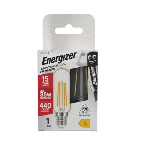 Energizer LED Filament Cookerhood E14 (SES) 440lm 4W Bulb Non-Dimmable