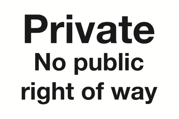 Private No Public Right Of Way Sign