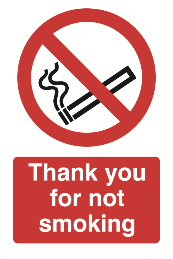 Thank You For Not Smoking Sign