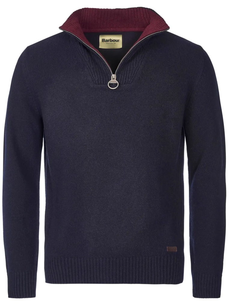 Barbour Nelson Essential Half-Zip Jumper - Navy