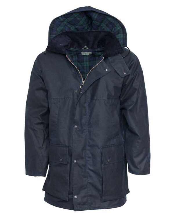 Hoggs of Fife Padded Wax Jacket - Navy