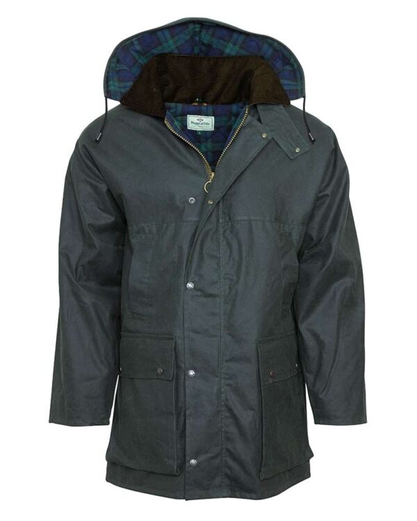 Hoggs of Fife Padded Wax Jacket - Olive