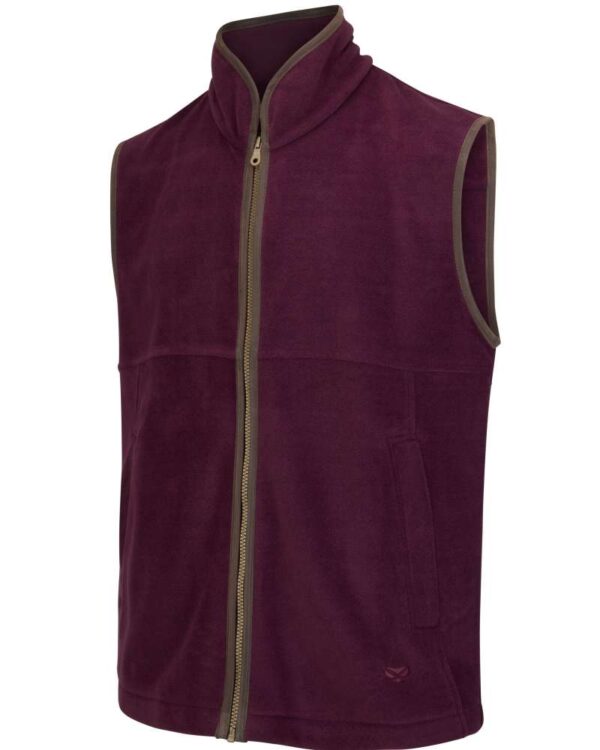 Hoggs of Fife Stenton Technical Fleece Gilet - Merlot