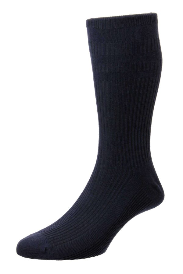 HJ Hall Socks Cotton Softop Socks - Navy